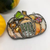Image 2 of Orange Pumpkin House Suncatcher