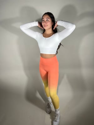 Image of OMBRÉ LEGGINGS ORANGE YELLOW 