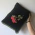 Black Velvet Red Rose Cushion Image 4