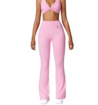 Image 2 of V Back Scrunch Flares Leggings - Baby Pink