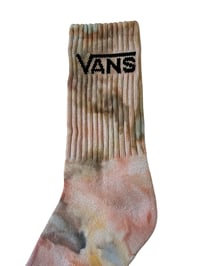 Image 4 of M/L Adult VANS Hand-Dyed Crew Socks in Mojave Ice Dye
