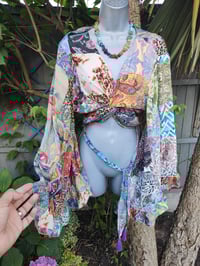 Image 1 of Patchwork Stevie top purple bigger tassels