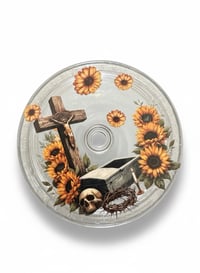 Image 2 of Custom Sunflower Cheetah Print Glitter Faith Tumbler