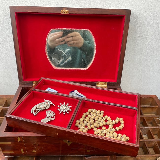 Antique 1930’s Inlaid jewellery box