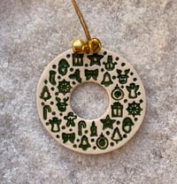 Image 5 of Ceramic Christmas Wreath with Bells (Seconds)