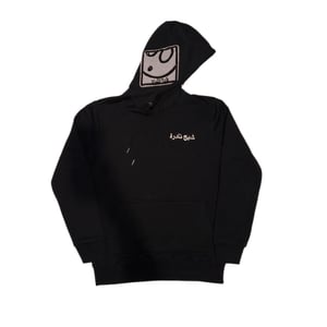 Image of Ghost Oversized Patch Hoodie in Black/White