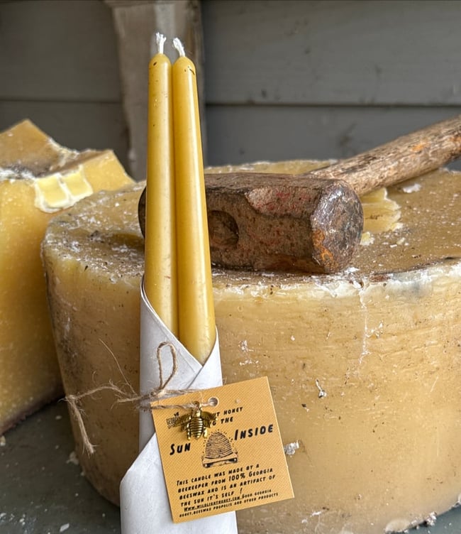 Pure beeswax taper  candles 