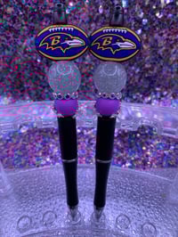 Image 2 of Football Pen Silver Bead 