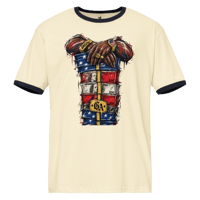 Money stacks ringer t-shirt