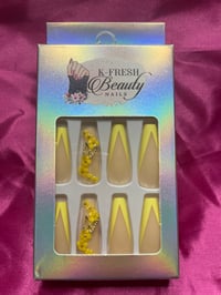 Image 1 of Nails Long (Yellow Tips)