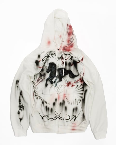 Image of COLD F33T - Dream Rider Zip-Up Hoodie (White)