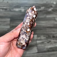 Image 4 of Black Flower Agate & Carnelian Tower 