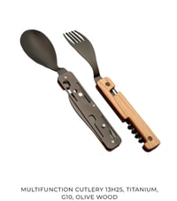 Image 2 of Cutlery Sets - Titanium, G10, olive wood
