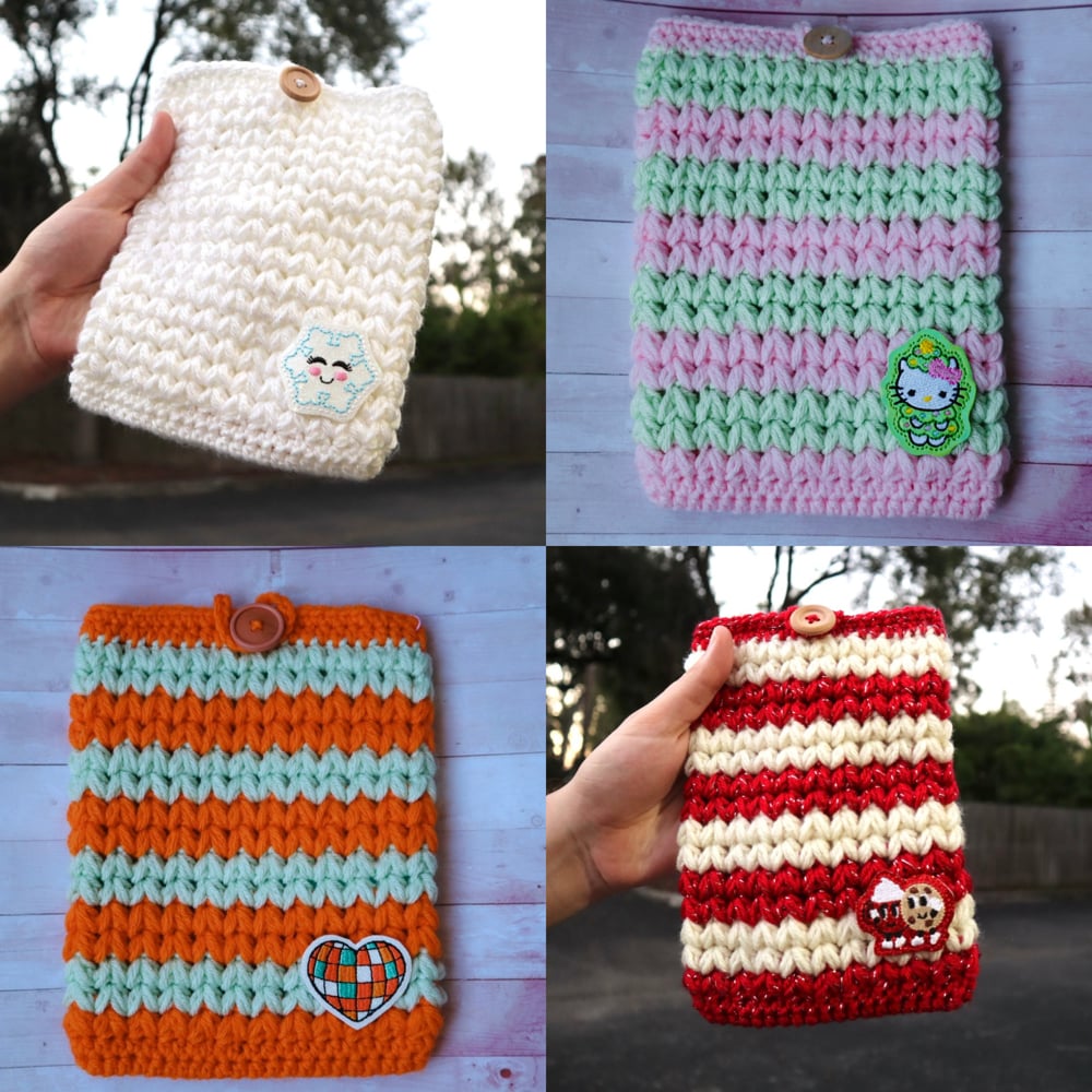 Image of Puff Stitch Crochet Book/Kindle Sleeve (available with a feltie!)
