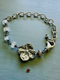 Image 4 of chunky sterling silver chain and medallion bracelet