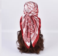 Image 9 of Christian red & white silk scarf 