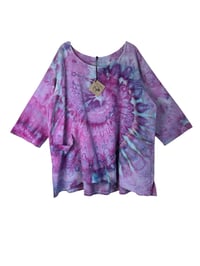 Image 2 of 1XL Cotton Woven Forager Top in Raspberry Spiral Ice Dye