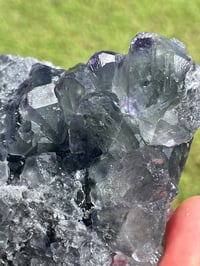Image 15 of Transparent Phantom Fluorite On Druzy Quartz Matrix  #1803