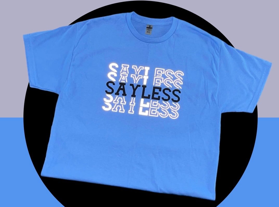 “Stacked SayLess” Tee (Carolina Blue) | SayLess Apparel