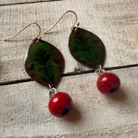 Image 2 of Low Bush Cranberry - Glass Enamel on Copper 
