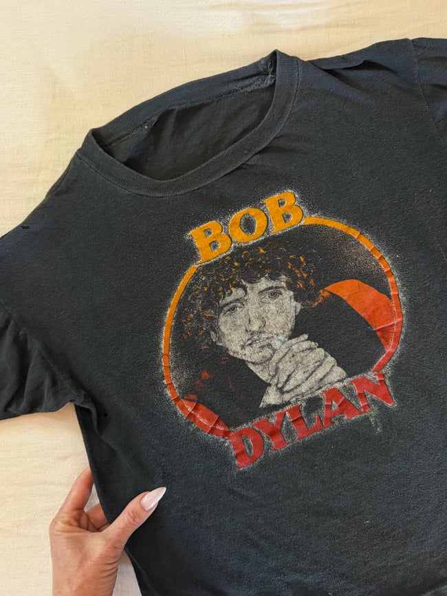 70s rare Bob Dylan 2-sided concert tour tee t shirt