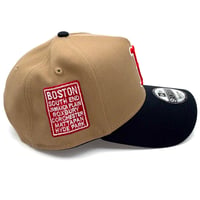 Image 1 of Boston Red Sox 9Forty A-Frame x Neighborhood Framework Collection (Sidepatch) Tan/Navy/Red/White