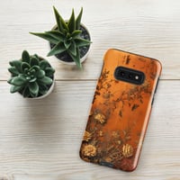 Image 4 of Baroque Goth Inspired Gold and Orange Textured Rose Look Tough case for Samsung®