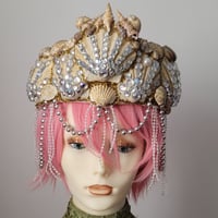 Image 1 of OOAK Gold & Ivory Seashell Mermaid Headpiece