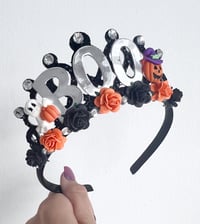 Image 3 of Halloween tiara crown spooky BOO tiara hair accessories Halloween party props