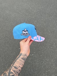 Image 3 of PINK BRIM BBY BLUE ARIZONA DIAMONDBACKS CUSTOM FITTED CAP