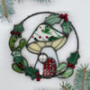 Yule Mushroom House Wreath