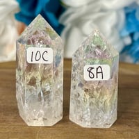 Image 1 of Aura Coated Crackle Quartz Tower