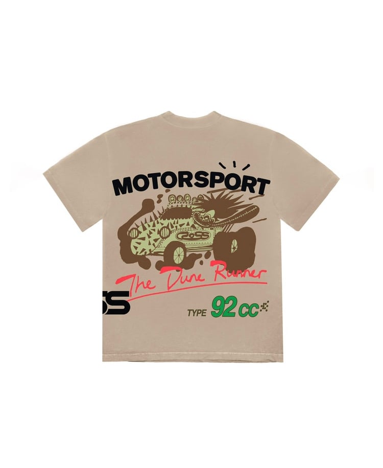 Travis Scott Cactus Jack Motor Sport Tee Tan | THE BLUEPRINT