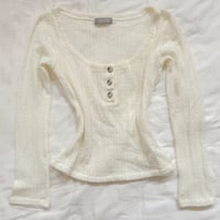 Image 1 of gyaru waffle knitted top