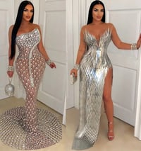 Image 3 of Divine mermaid crystal gown (Nude/Silver)