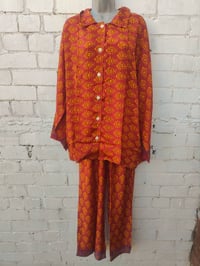 Image 5 of  M/l Sari PJ lounge set with Bag tassel red orange