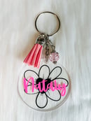 Image 1 of Cute flower personalized keychain