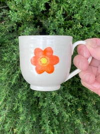 Image 1 of Orange flower decorated Small Mug