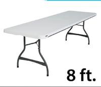 Image 2 of Overall Dimensions:Length: 96"Width: 30"Height: 29Lifetime 8 Foot Rectangle Folding Table