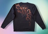 Image 2 of “PISCES” CUSTOM BLEACH PAINTED SWEATSHIRT LARGE