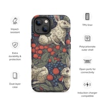 Image 22 of Boho Nature Cottagecore Inspired White Rabbits Among Berries Tough Case for iPhone®