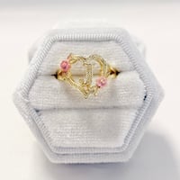 Image 1 of Flower initials Heart Ring