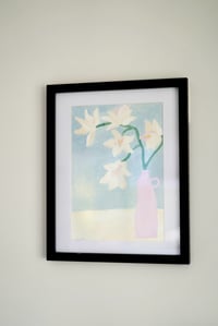 Image 1 of Orchids in a Vase A4 framed (original art)
