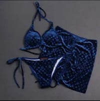 Image 3 of Lou 3 Piece Velour Bikini Set