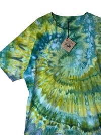 Image 3 of XL Adult Combed Cotton Tee in Sublime Spiral Ice Dye