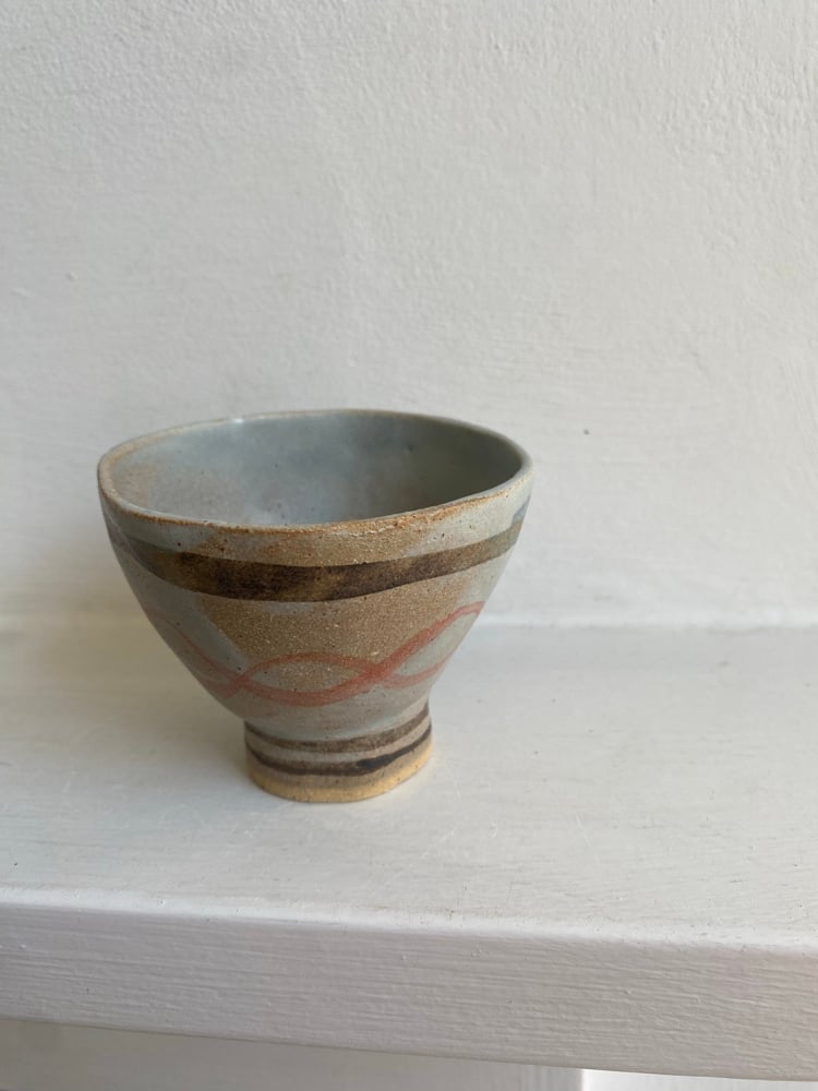 Deep footed bowl (red weave)