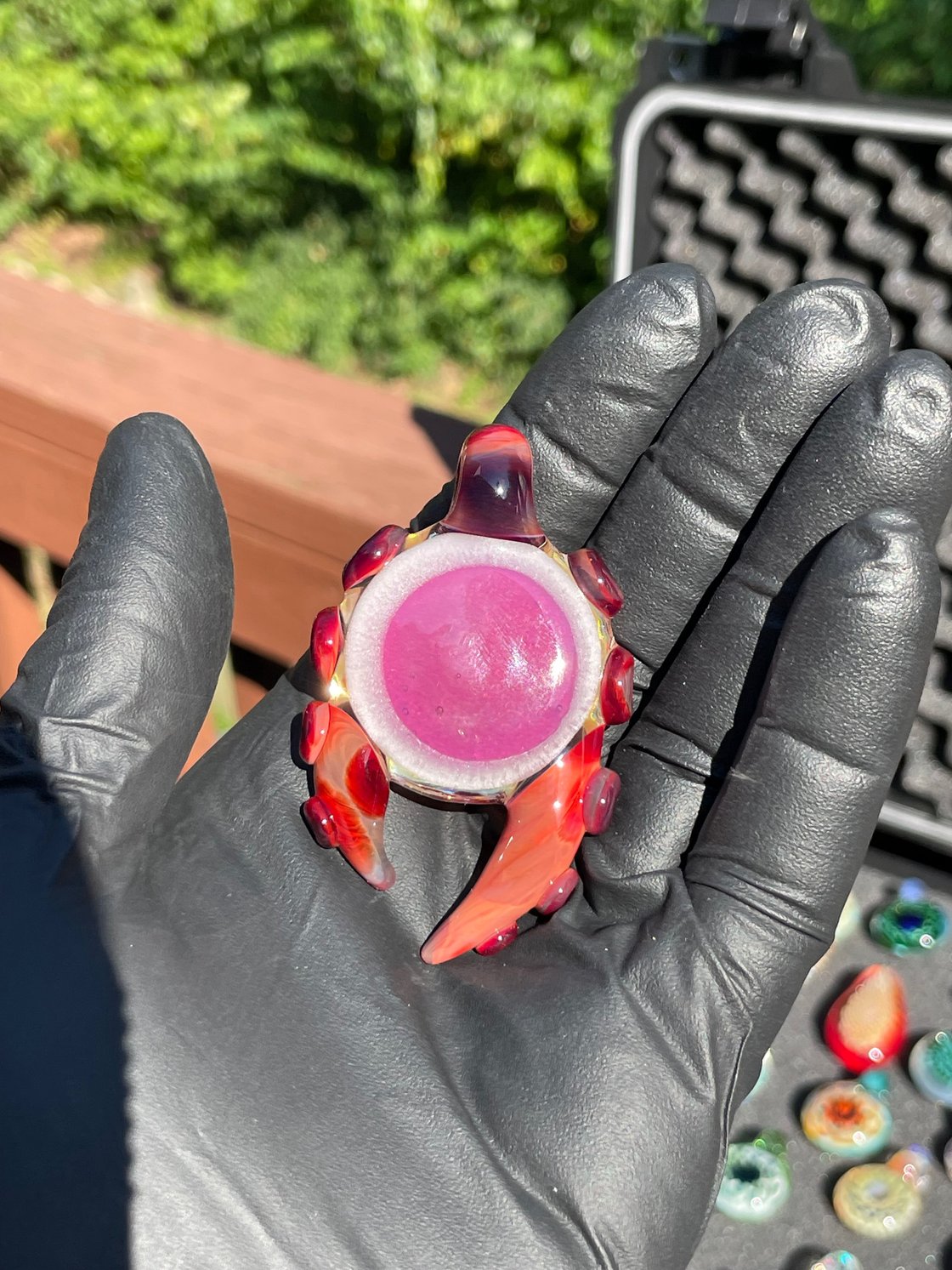 Image of Red horned pendant