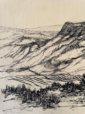 Image of VINTAGE DUTCH DRAWING: LANDSCAPE #6