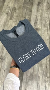 Image 2 of Dark Heather Glory To God Sweater