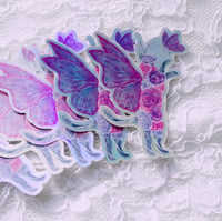 Image 1 of Chasing Butterflies ‘Floral Felinae’ Holographic Sticker
